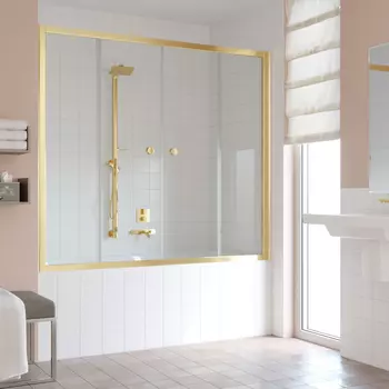 Шторка на ванну Vegas Glass Z2V 0170 09 01 профиль золото, стекло прозрачное
