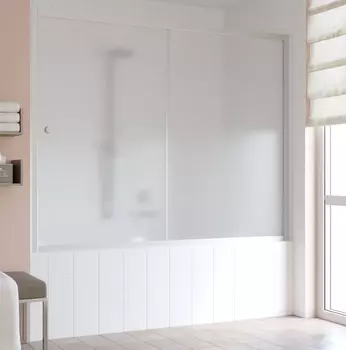 Шторка на ванну Vegas Glass ZV 0180 07 10 профиль матовый хром, стекло сатин