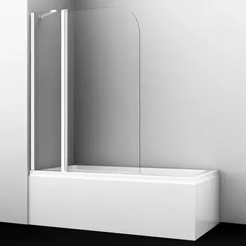 Шторка на ванну WasserKRAFT Leine 35P02-110WHITE Fixed стекло прозрачное, профиль белый