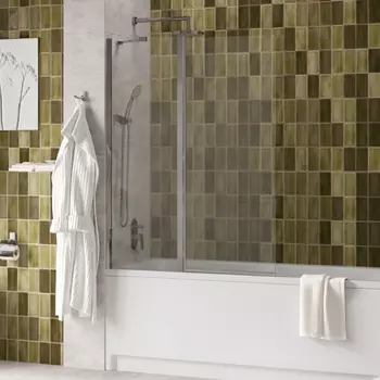 Шторка на ванну WasserKRAFT Salm 27P02-110 Fixed прозрачное стекло, профиль хром