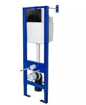 Инсталляция для унитазов Berges Wasserhaus Atom 410 с кнопкой смыва черная матовая Soft Touch 040332