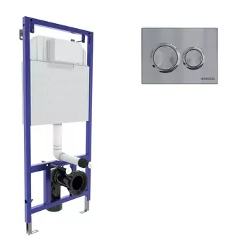 Инсталляция для унитазов Berges Novum 040263 с кнопкой смыва O3 хром глянцевый