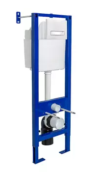 Инсталляция для унитазов Berges Wasserhaus Atom Line 410 с кнопкой смыва белый/хром глянец 040341