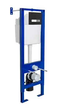 Инсталляция для унитазов Berges Wasserhaus Atom Line 410 с кнопкой смыва черный/хром 040342