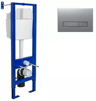 Инсталляция Berges Wasserhaus Atom Line 410 для унитаза, с кнопкой смыва хром матовый 040344