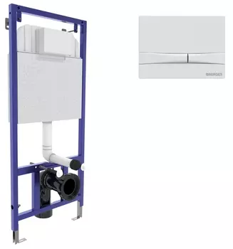 Инсталляция для унитазов Berges Wasserhaus Novum 040254 с кнопкой смыва F4 белая Soft Touch