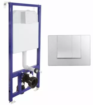 Инсталляция для унитазов Berges Wasserhaus Novum 040243 с кнопкой смыва S3 хром глянцевый