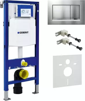 Система инсталляции для унитазов Geberit Duofix UP320 111.300.00.5 с кнопкой смыва матовый хром/хром
