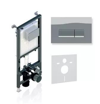 Система инсталляции для унитазов Koller Pool Alcora ST 1200 с кнопкой смыва Integro хром