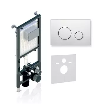 Система инсталляции для унитазов Koller Pool Alcora ST 1200 с кнопкой смыва Twin белой