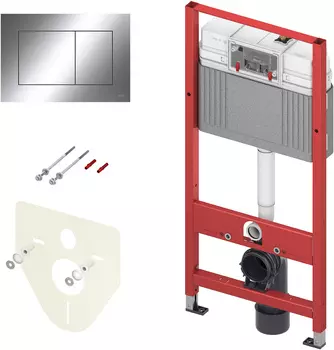 Инсталляция TECE Base 2.0 9400412 для подвесного унитаза с кнопкой смыва хром
