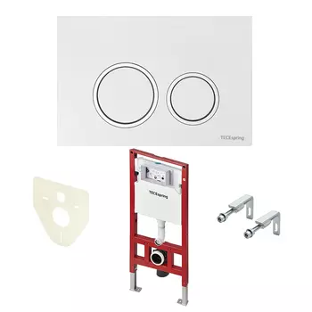 Инсталляция TECE S955103 для унитаза с белой глянцевой кнопкой смыва и застенным модулем