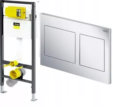 Инсталляция для унитазов Viega Prevista Dry 792596 + кнопка смыва Visign for Style 21 хром