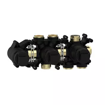 Скрытая часть Almar E176904 термостатического смесителя для душа с переключателем на 3 потребителя, горизонтальный модуль