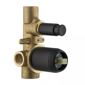 Скрытая часть смесителя для душа Plumberia Selection INT0036NO на 2 потребителя, с кнопочным девиатором, черный матовый