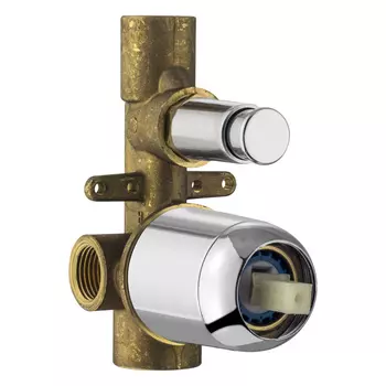 Скрытая часть смесителя для душа Plumberia Selection INT0036CR на 2 потребителя, с кнопочным девиатором, хром