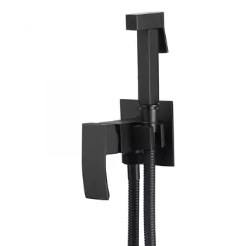 Смеситель Abber Wasserfall AF8625B с гигиеническим душем, черный матовый