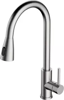 Смеситель Alveus Primrose 1148261 для кухни, с выдвижным изливом, сатинированная сталь