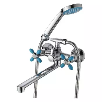 Смеситель Ammore A4683-6 для ванны с душем синий / хром