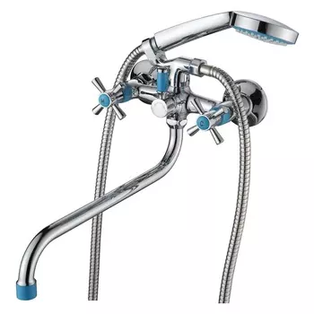 Смеситель Ammore A4782-6 для ванны с душем синий / хром