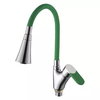 Смеситель Ammore A5007-5T для кухонной мойки зеленый / хром