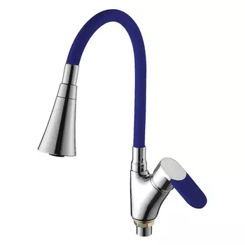 Смеситель Ammore A5007-6T для кухонной мойки синий / хром