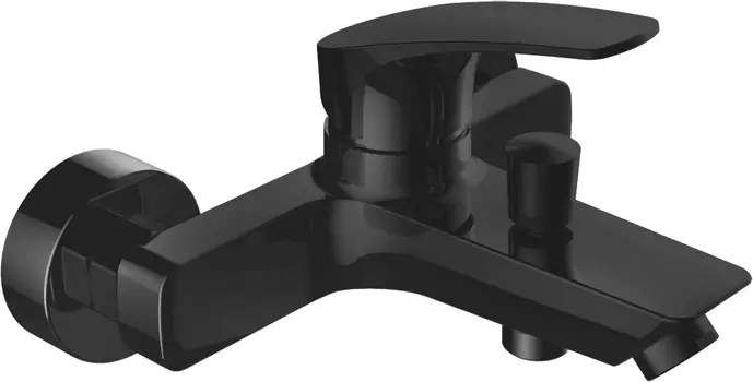 Смеситель Aquanet Static Black AF330-20B для ванны с душем, черный матовый