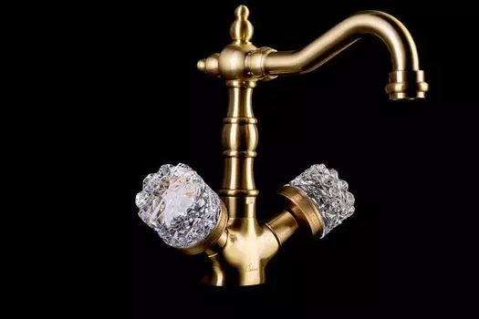 Смеситель Boheme Crystal 312-CRST для раковины высокий, бронза