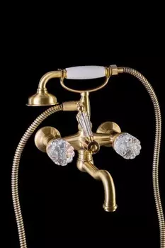 Смеситель Boheme Crystal 313-CRST для ванны с душем, бронза
