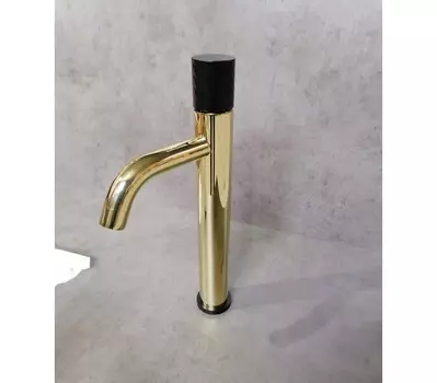 Смеситель Boheme Stick 122-GB для раковины, gold diamond black