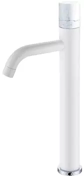 Смеситель Boheme Stick 122-W-MR-W для раковины, белый/белый мрамор