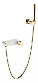 Смеситель Boheme Stick 123-WG.2 для ванны с душем, белый, золото touch