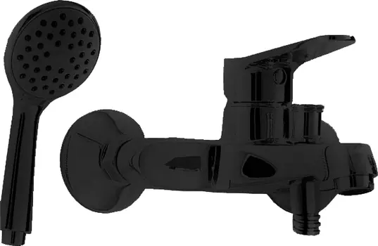 Смеситель Bravat Eco Black F6111147BM-B для ванны с душем, черный