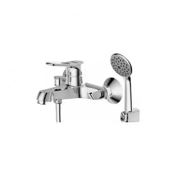 Смеситель Bravat Eco-D F693158C-B для ванны c коротким изливом с аксессуарами
