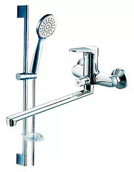 Смеситель Bravat Eco F00414С с душевым гарнитуром