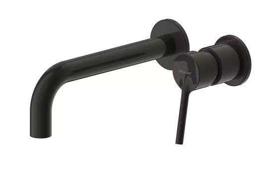 Смеситель Bravat P8461217BW-ENG встраиваемый для раковины, черный матовый