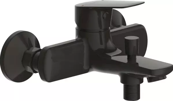 Смеситель Bravat Rhein F6429564BW-01-ENG для ванны с душем, матовый черный