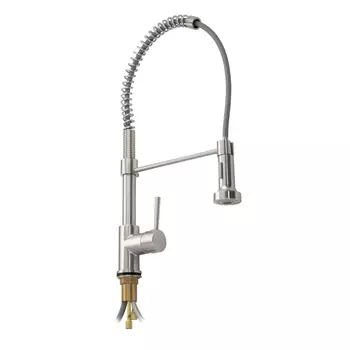 Смеситель Brimix 8251 для кухонной мойки, гибкий излив с фиксацией, сатин