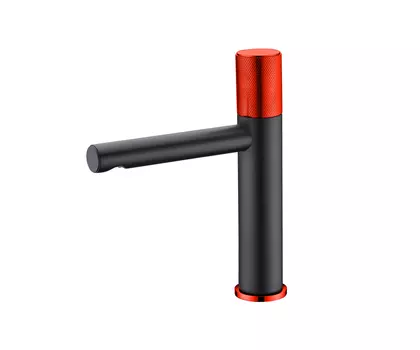 Смеситель Bronze de Luxe Avantgarde 2010RH для раковины, черный матовый/красный