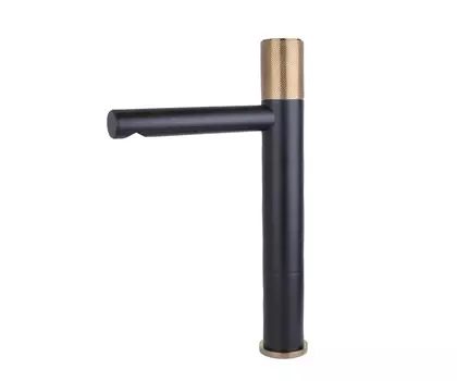 Смеситель Bronze de Luxe Avantgarde 2030MH для раковины, черный матовый/розовое золото