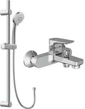 Смеситель Cersanit Nature 63064 для ванны с душем + душевой гарнитур Cersanit Vibe 63067