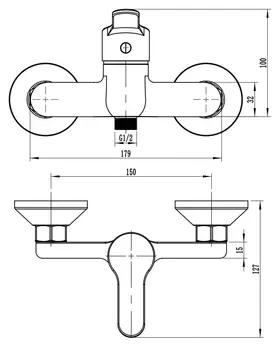 Смеситель для душа VODA Aqua AQ80 хром