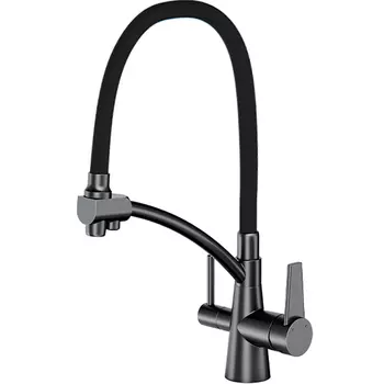 Смеситель для кухни Gappo G4398-19 оружейная сталь/черный