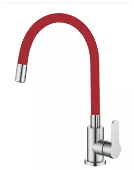 Смеситель для кухни Oute T40193B-8 с гибким изливом, красный