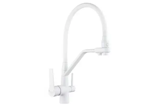 Смеситель для кухни Oute T60 T603BK с гибким изливом белый