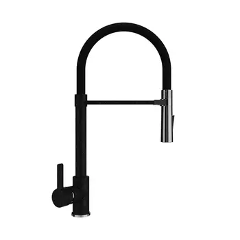 Смеситель для кухни Ulgran U-024-308 черный, гибкий излив