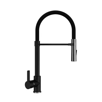 Смеситель для кухни Ulgran U-024-344 ультра-черный, гибкий излив