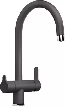 Смеситель для кухонной мойки Blanco Trima Silgranit с краном для питьевой воды, темная скала
