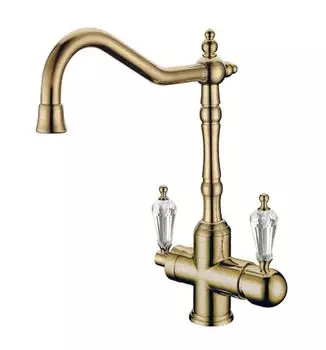 Смеситель для кухонной мойки Boheme Kitchen 111-SW Medici Ripresa бронза с кристаллом Swarovski