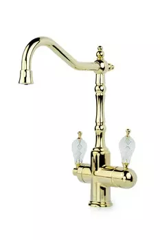 Смеситель для кухонной мойки Boheme Kitchen 112-CRST tradizionnale oro cristal